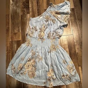 SKYLAR+MADISON One Shoulder Floral Mini Scrunch Dress Size:S NWT